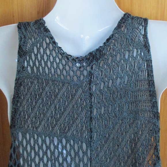 Boho Chic Navy Blue Macrame Vest NEW One Size Very Generous - Picture 7 of 10